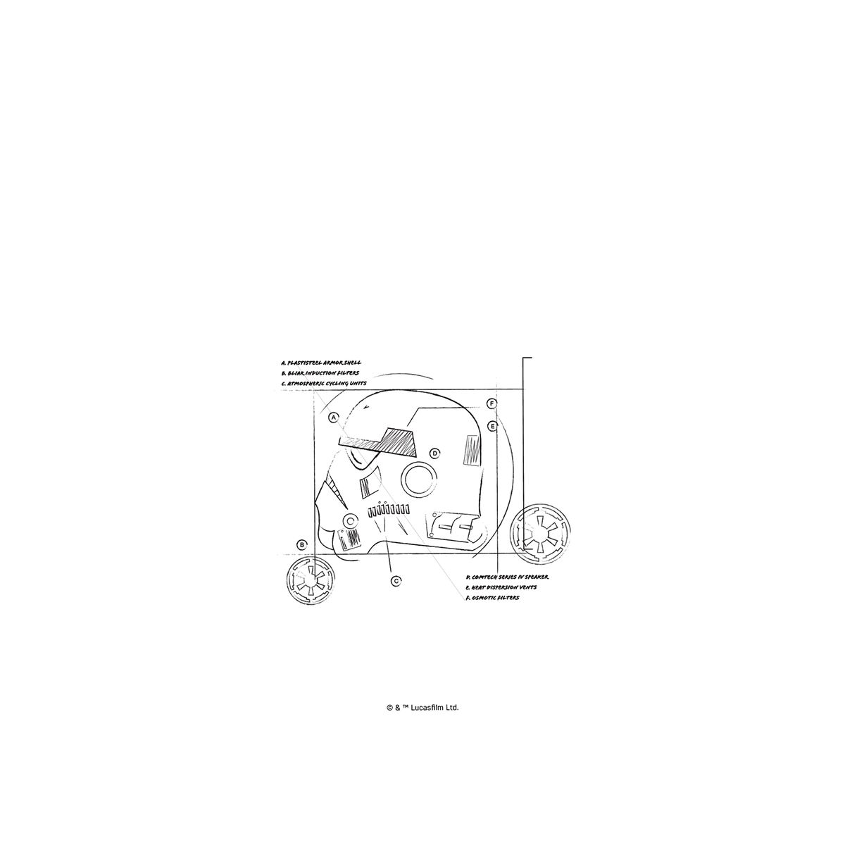 iPhone 7 犀牛盾Mod NX聯名設計款邊框背蓋兩用手機殼 StarWars 星際大戰系列 - 風暴兵-線稿風格
