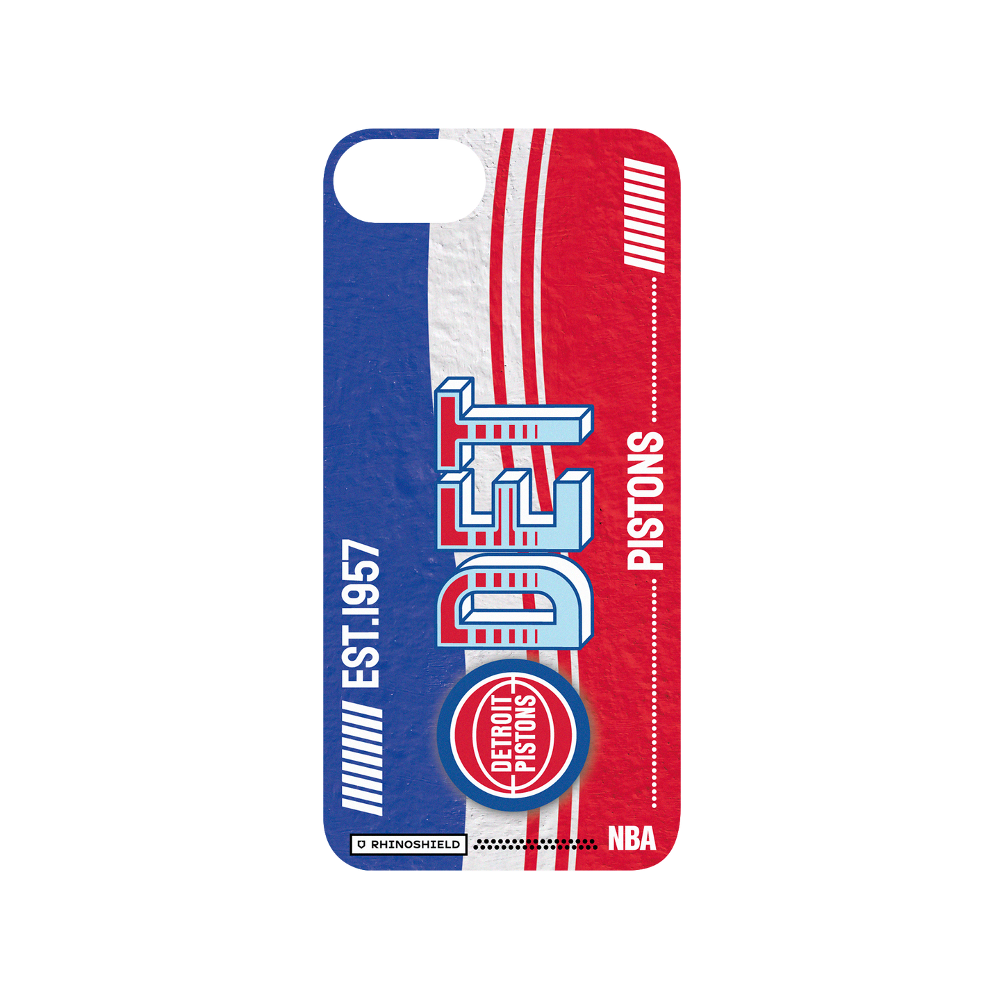iPhone SE (第2代) 犀牛盾Mod NX聯名設計款邊框背蓋兩用手機殼 NBA - 復古球員卡-底特律活塞 Detroit Pistons - Vintage Card