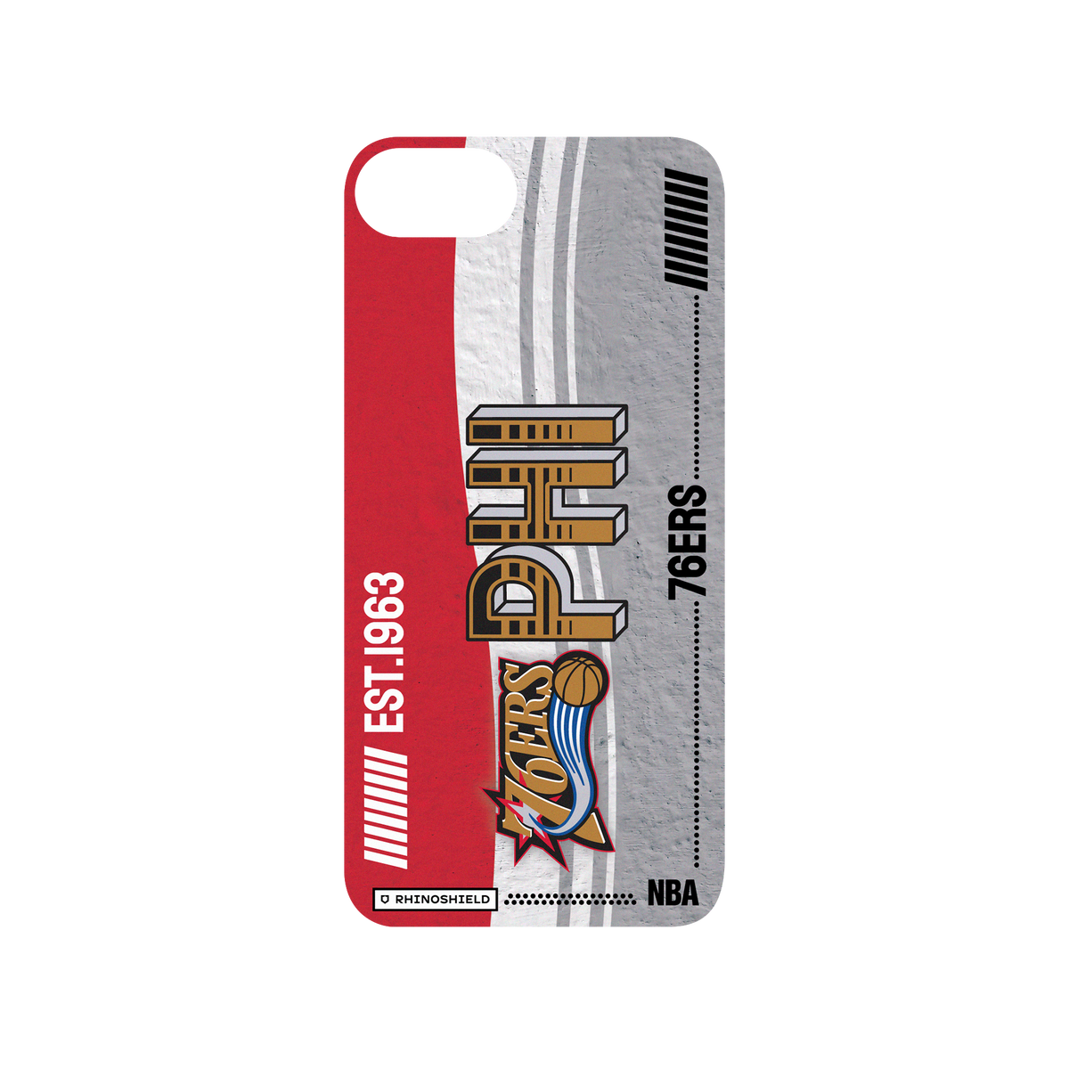 iPhone 8 犀牛盾Mod NX聯名設計款邊框背蓋兩用手機殼 NBA - 復古球員卡-費城76人 Philadelphia 76ers - Vintage Card