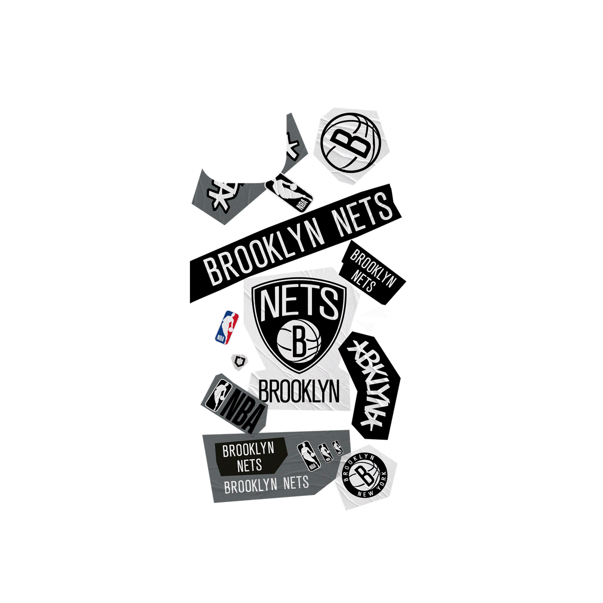 iPhone 11 犀牛盾Mod NX聯名設計款邊框背蓋兩用手機殼 NBA - 拼貼系列-布魯克林籃網 Brooklyn Nets - Collage