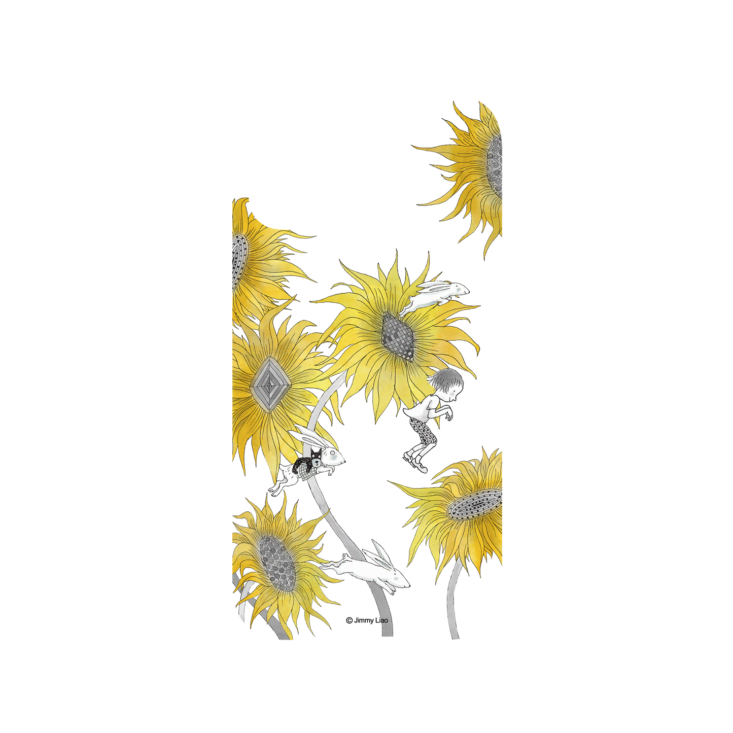 RHINOSHIELD X Jimmy Mod NX (MagSafe compatible) iPhone 12 mini Case - Year of the Rabbit Series - Chasing in the sunflowers field Backplate