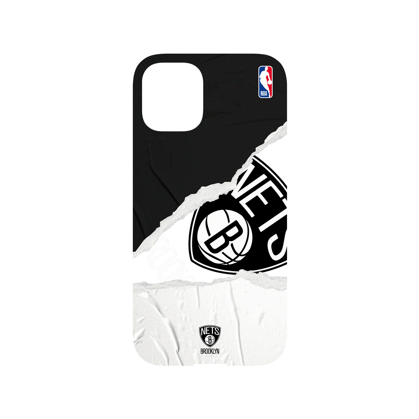 iPhone 12 mini 犀牛盾Mod NX (MagSafe 兼容)聯名設計款邊框背蓋兩用手機殼 NBA - 熱血系列-布魯克林籃網 Brooklyn Nets - Sweat and Tears
