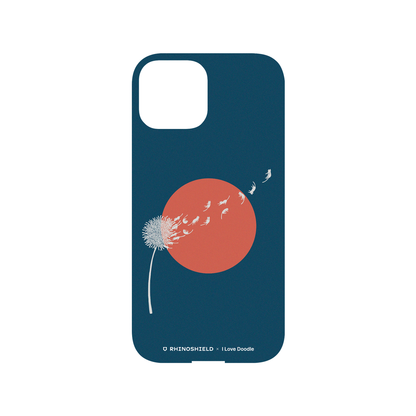 RHINOSHIELD X I Love Doodle Mod NX (MagSafe compatible) iPhone 13 mini Case - Cat and Plant - Dandelion Backplate