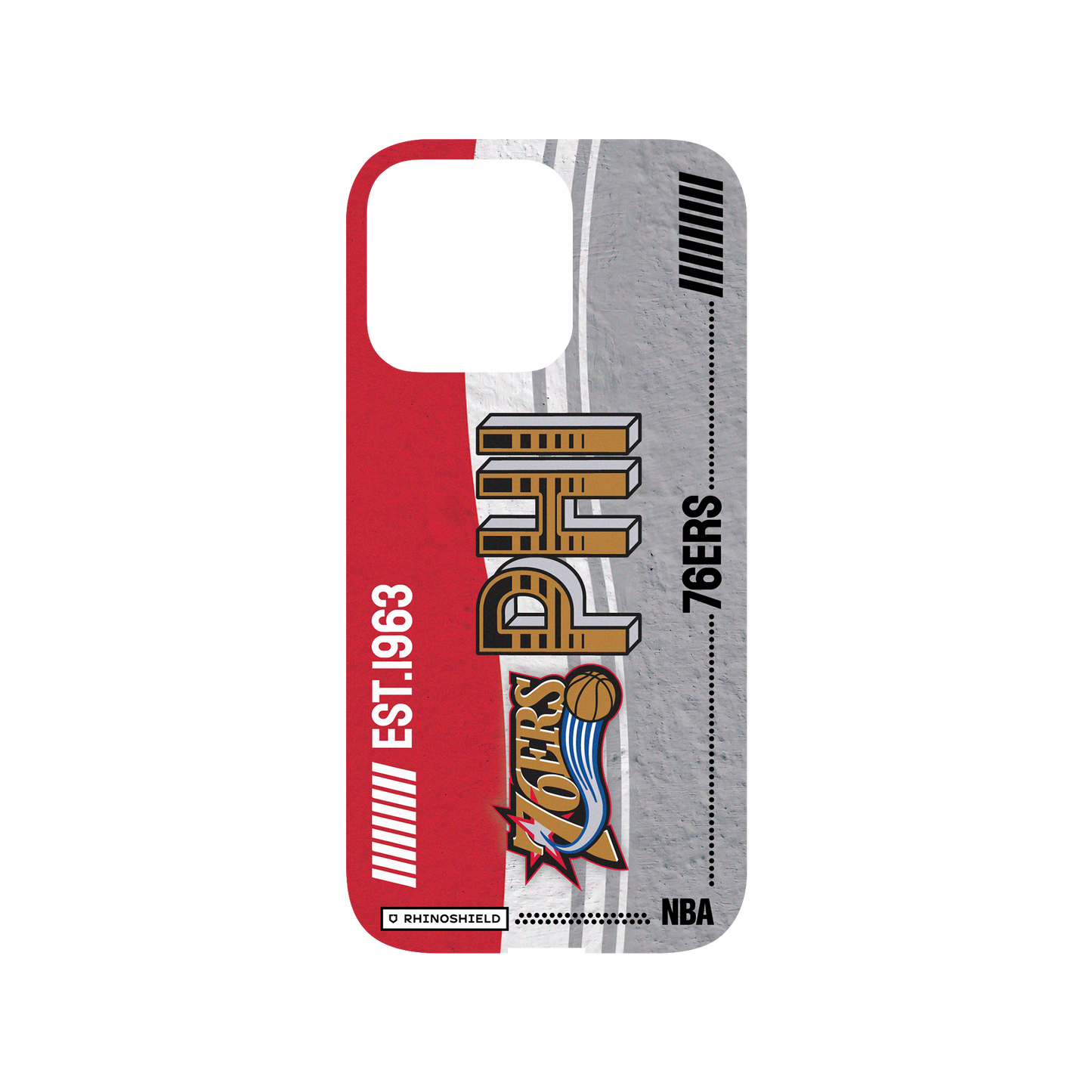 RHINOSHIELD X NBA Mod NX (MagSafe compatible) iPhone 13 Pro Case - Philadelphia 76ers - Vintage Card Backplate