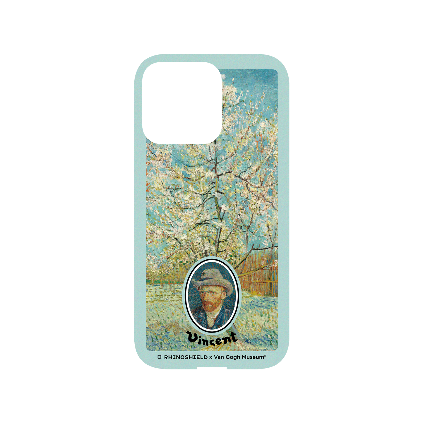 RhinoShield X Van Gogh Museum Mod NX iPhone 13 Pro Case - Peach Tree in Blossom - Blue Frame Backplate