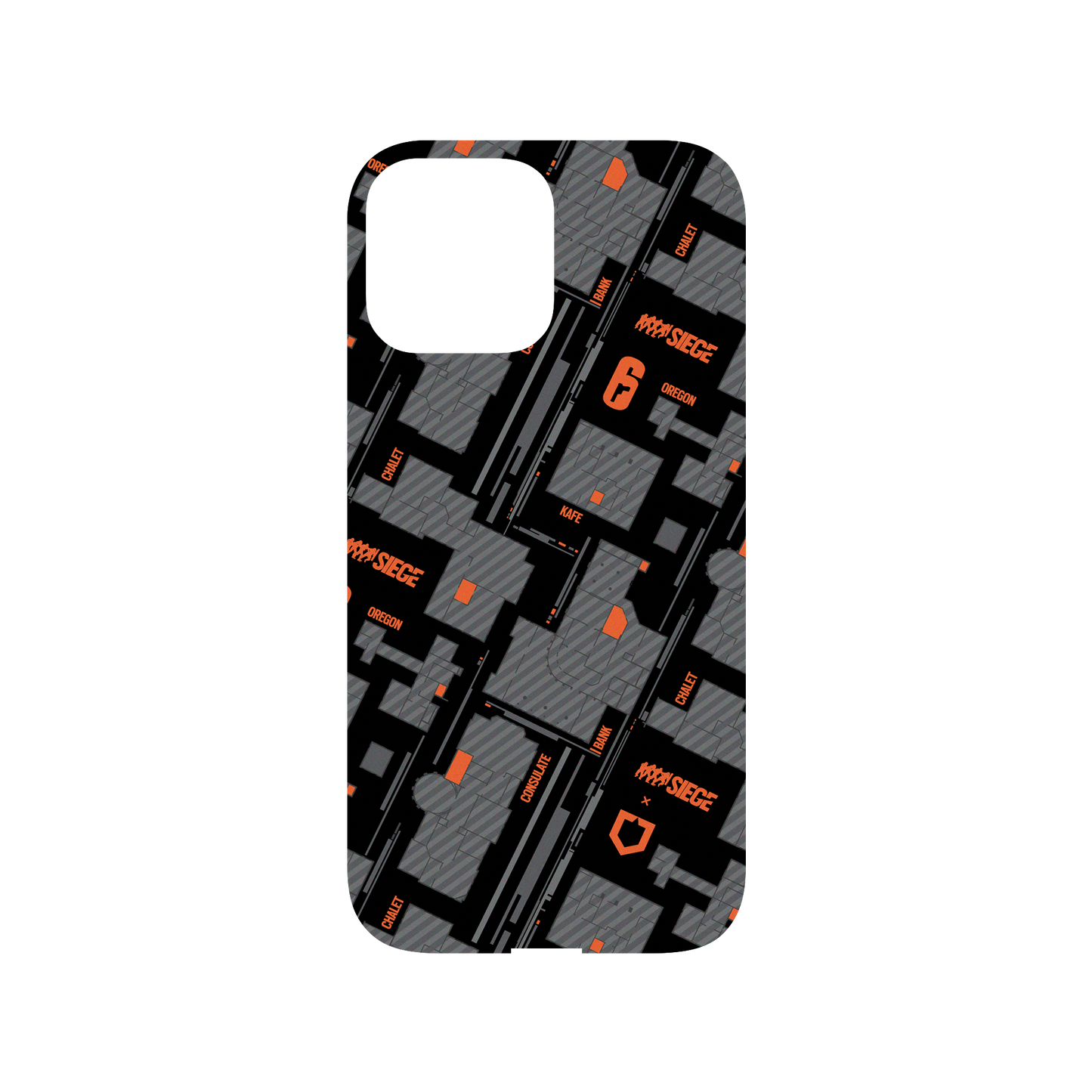 RHINOSHIELD X 6: Siege Mod NX (MagSafe compatible) iPhone 13 Pro Max Case - Map - Orange Backplate