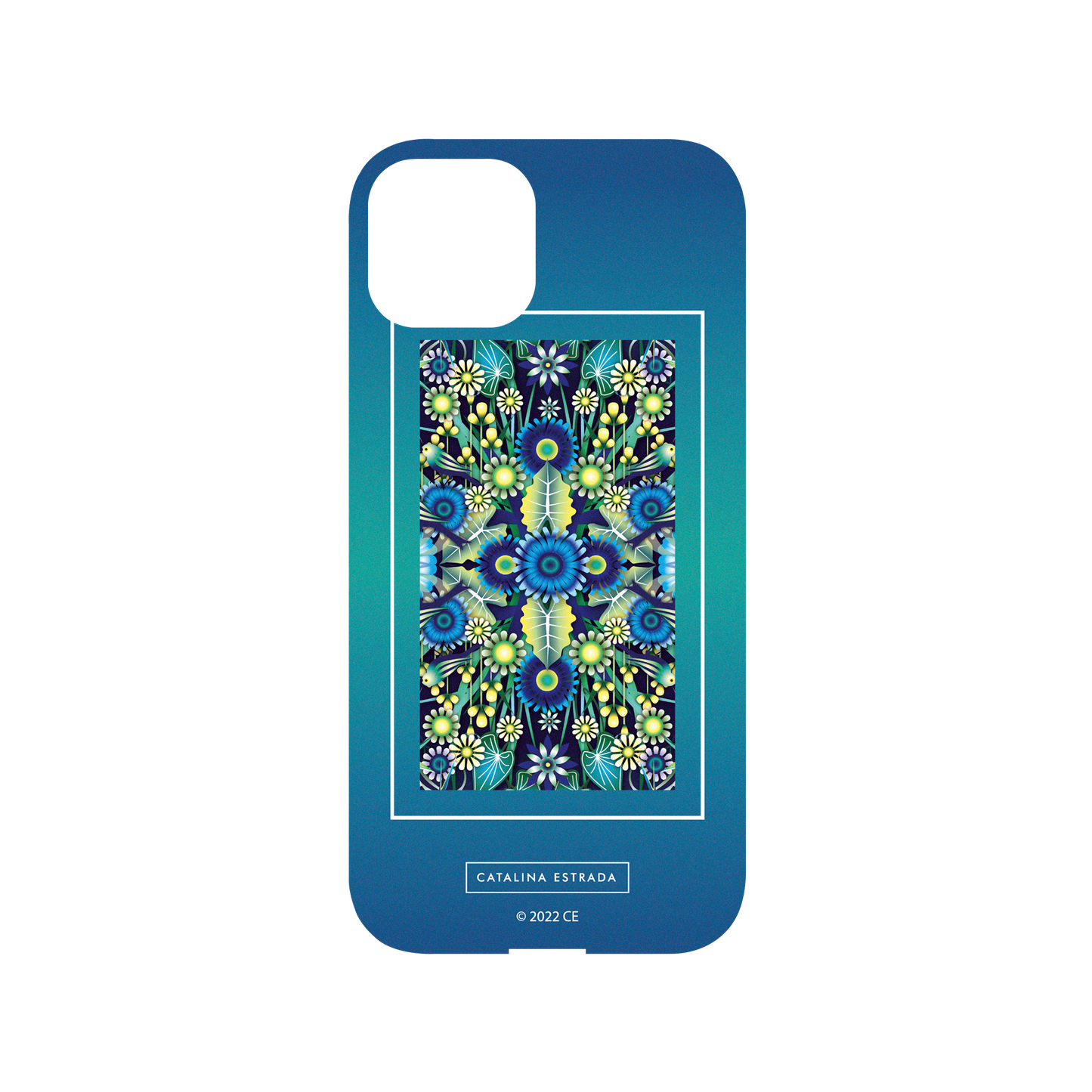 RHINOSHIELD X Catalina Estrada Mod NX iPhone 14 Case - Flower Garden - Blue Backplate