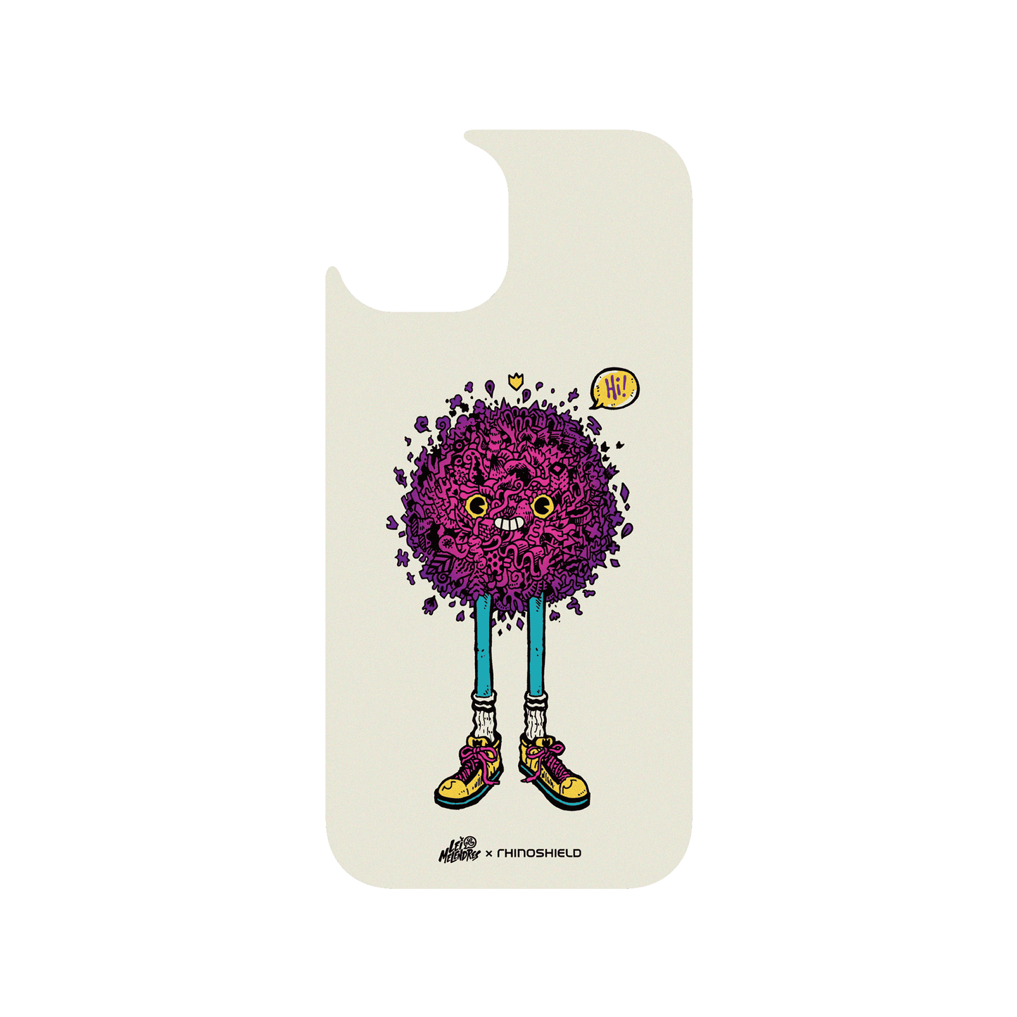 RHINOSHIELD X Lei Melendres Clear iPhone 15 Case - Fuzzy Head