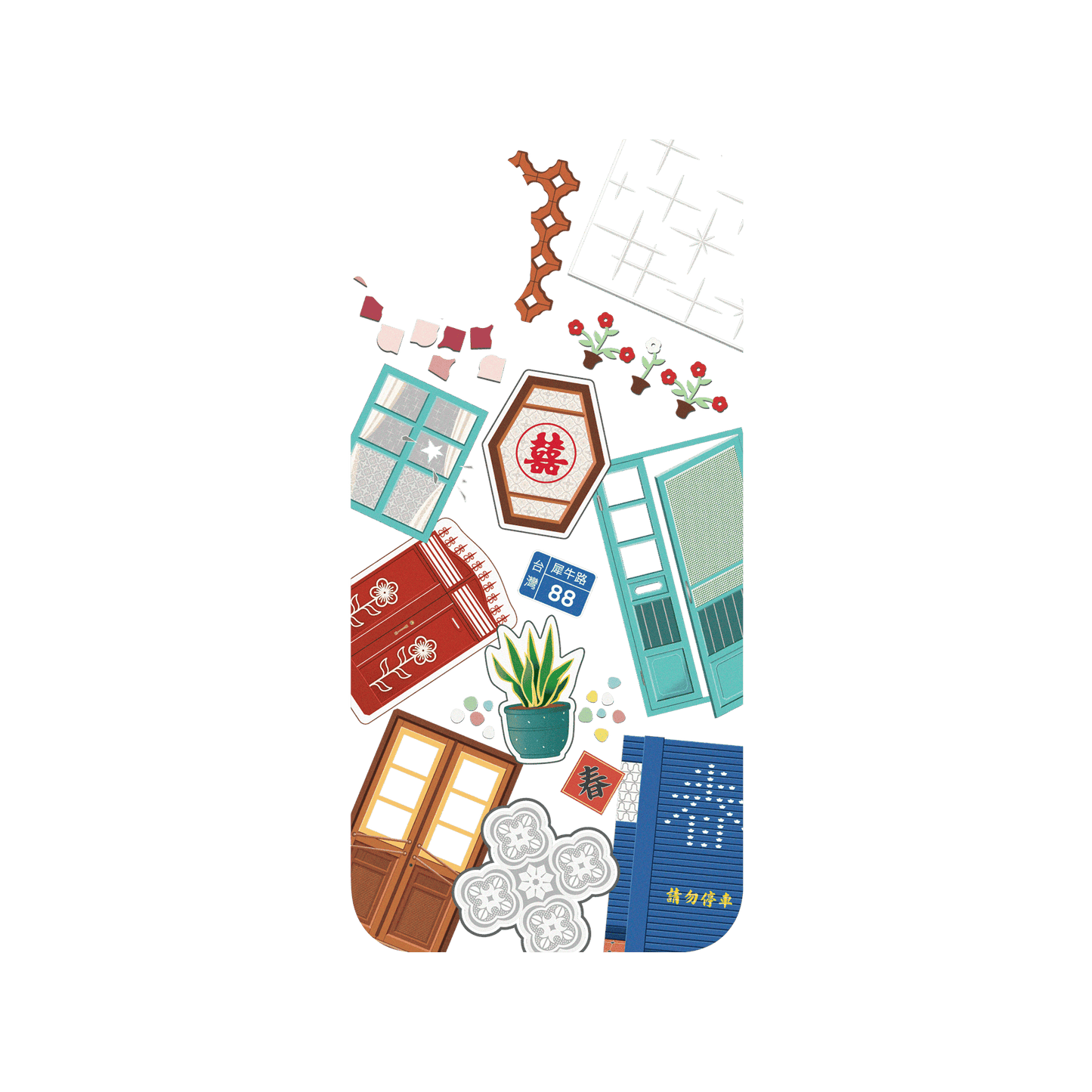 RHINOSHIELD X OldHouseFace Clear iPhone 15 Plus Case - Classic House Compilation