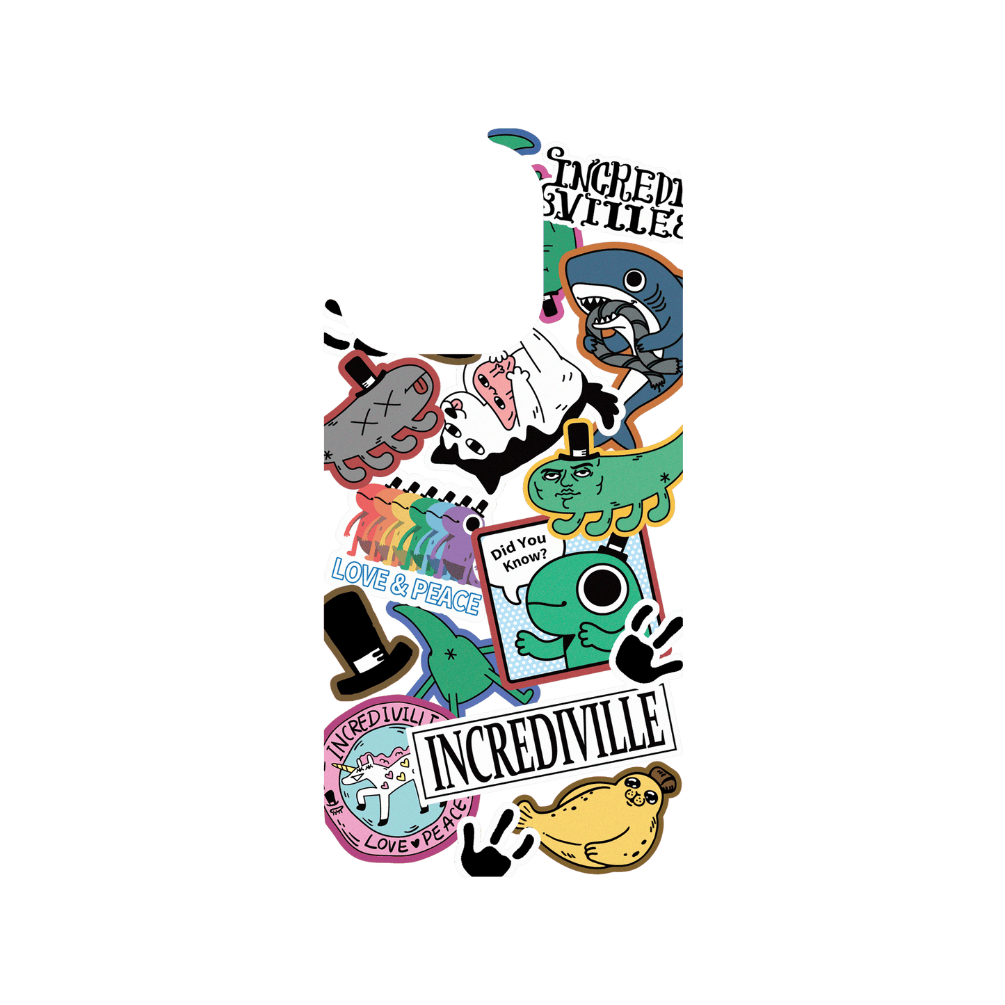 RHINOSHIELD X Incrediville JellyTint iPhone 15 Pro Case - Odd Sticker Album