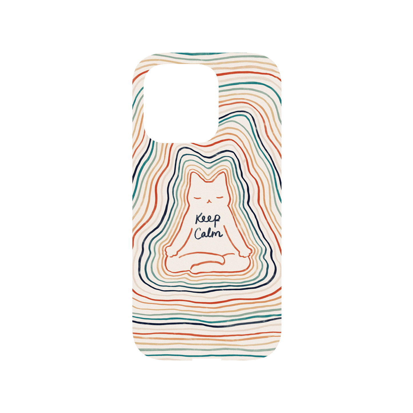 RHINOSHIELD X I Love Doodle Mod NX (MagSafe compatible) iPhone 14 Pro Case - Mindful Cat - Keep Calm Backplate