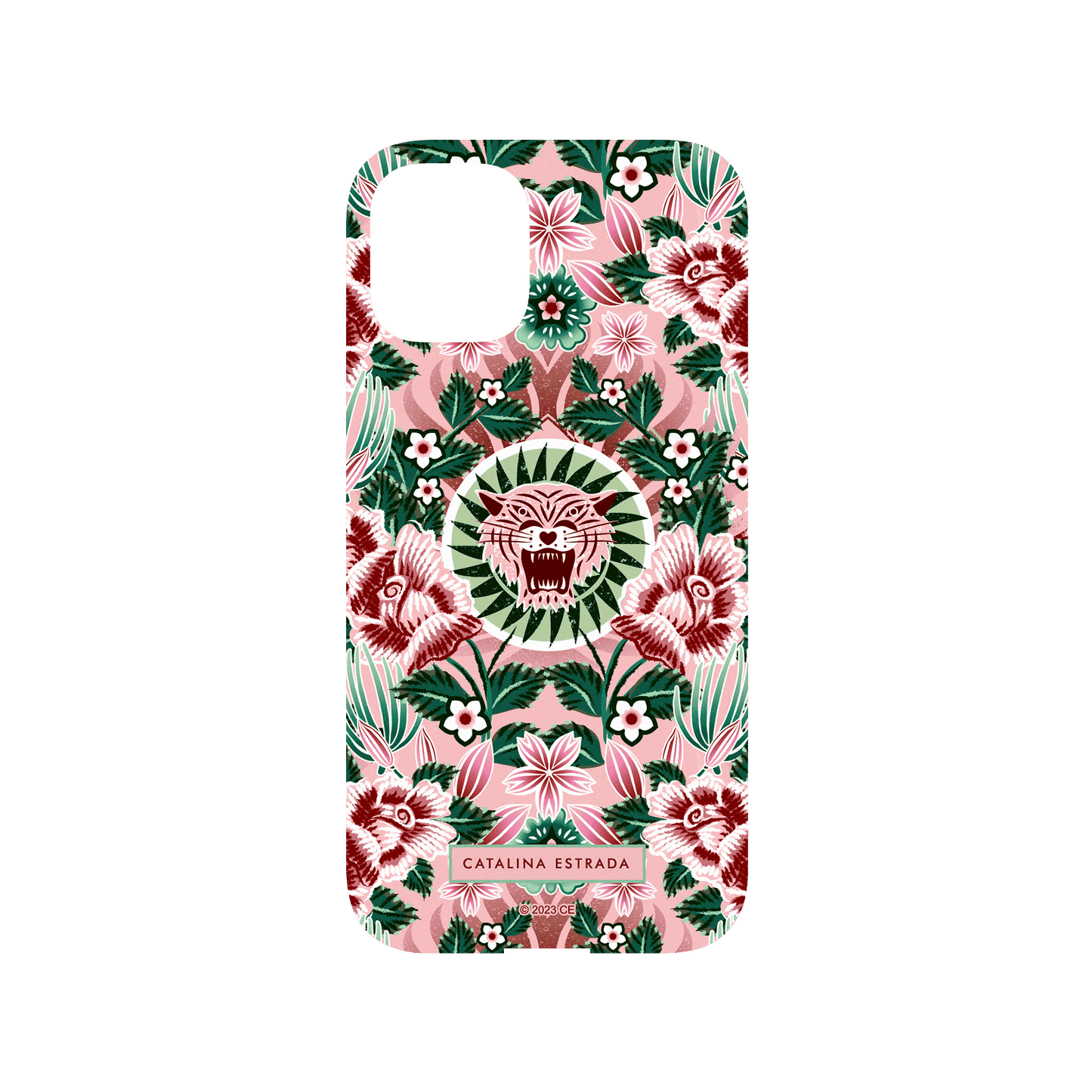 RHINOSHIELD X Catalina Estrada Mod NX iPhone 12 mini Case - Pink Tiger and Flowers Backplate