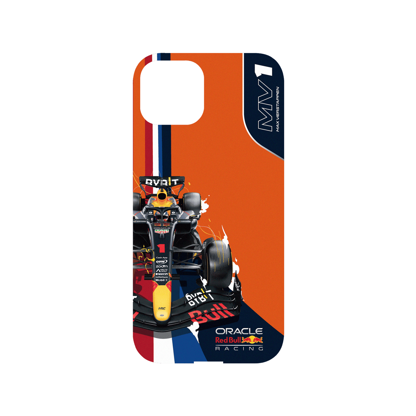 RHINOSHIELD X Oracle Red Bull Racing Mod NX (MagSafe compatible) iPhone 14 Case - F1 Car - Max Verstappen MV1 Backplate