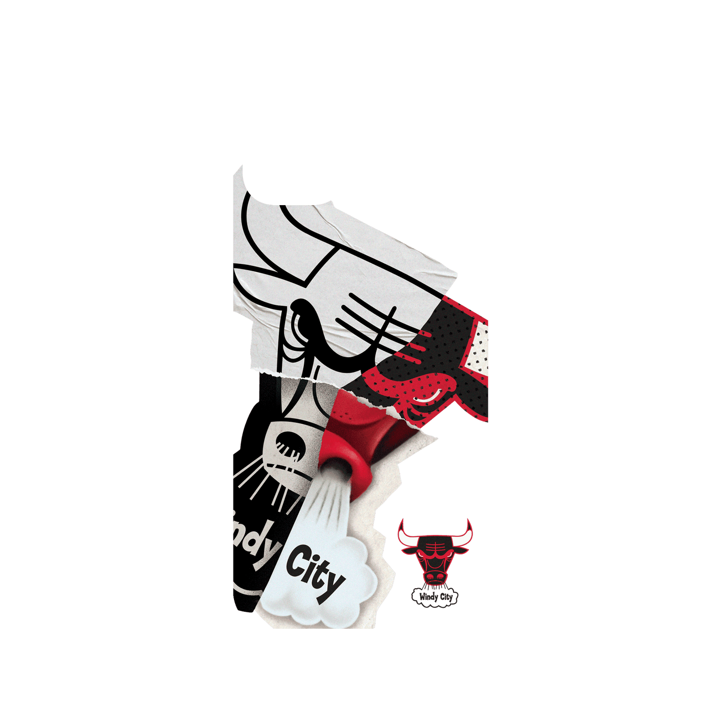 RHINOSHIELD X NBA Mod NX iPhone 15 Plus Case - Chicago Bulls - Style Mix Backplate