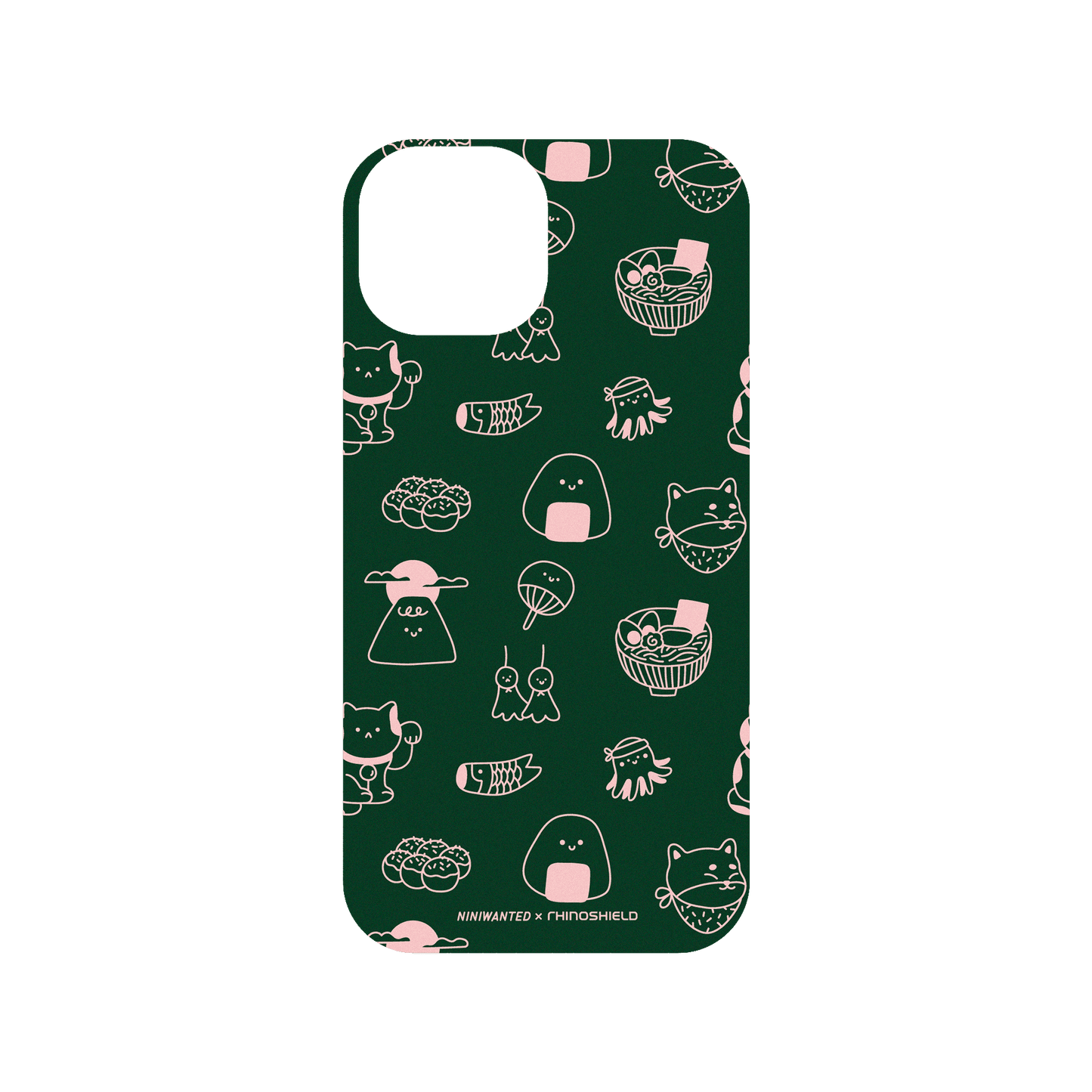 RHINOSHIELD X NINIWANTED SolidSuit iPhone 15 Case - Japanese pattern - Dark green