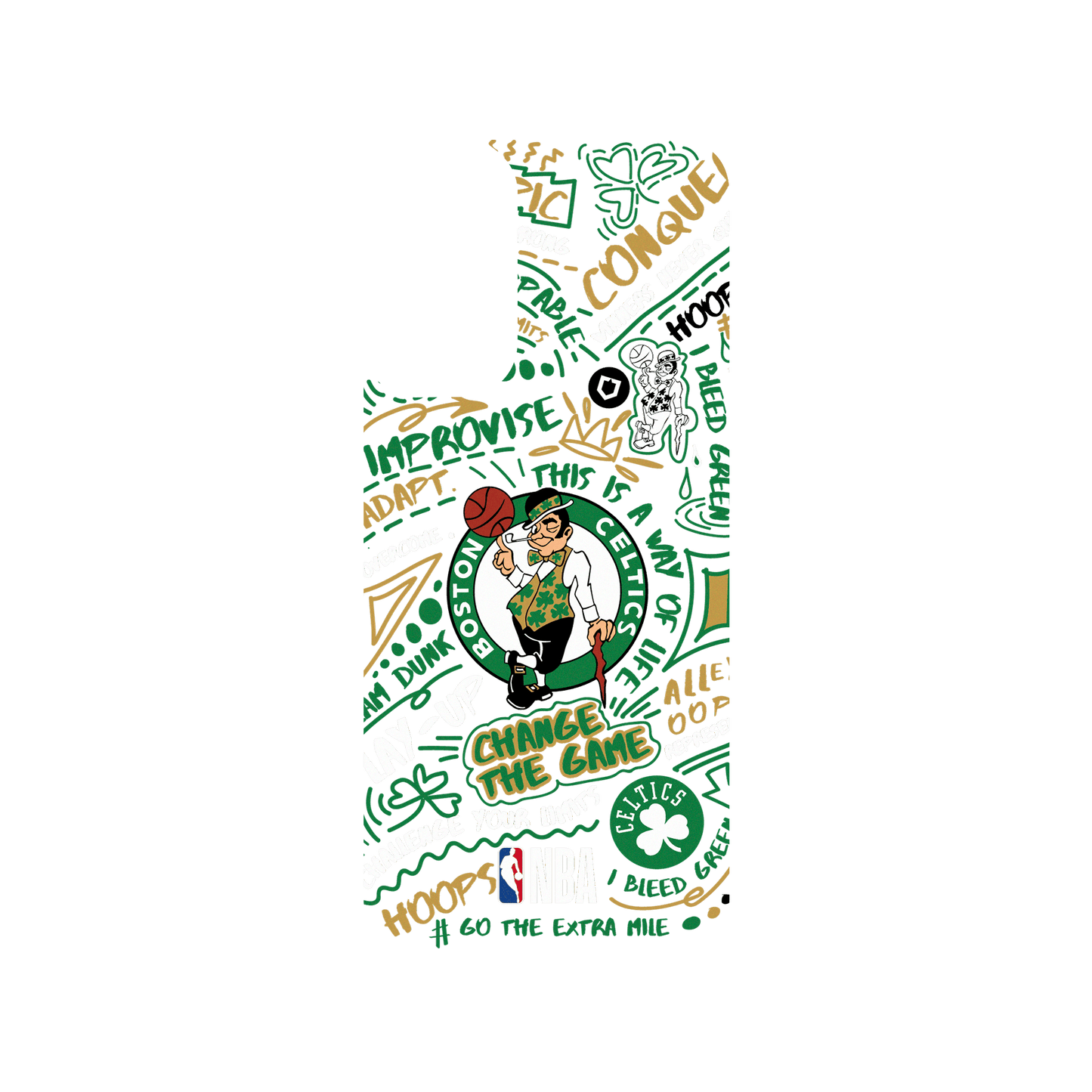 RHINOSHIELD X NBA SolidSuit Samsung Galaxy A14 (5G) Case - Boston Celtics - Graffiti