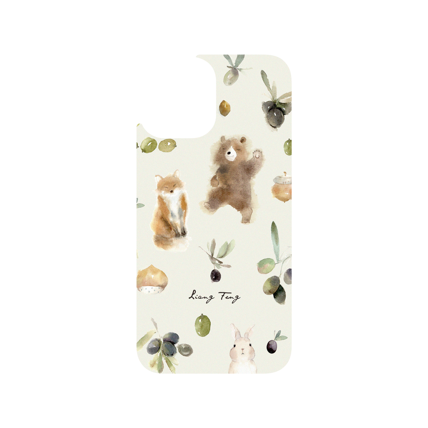 RhinoShield X Liang Feng Clear iPhone 12 Pro Max Case - Olives and Animals