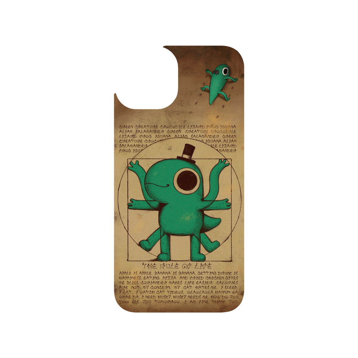 RhinoShield X Incrediville Clear iPhone 13 Case - Vitruvian Lizard