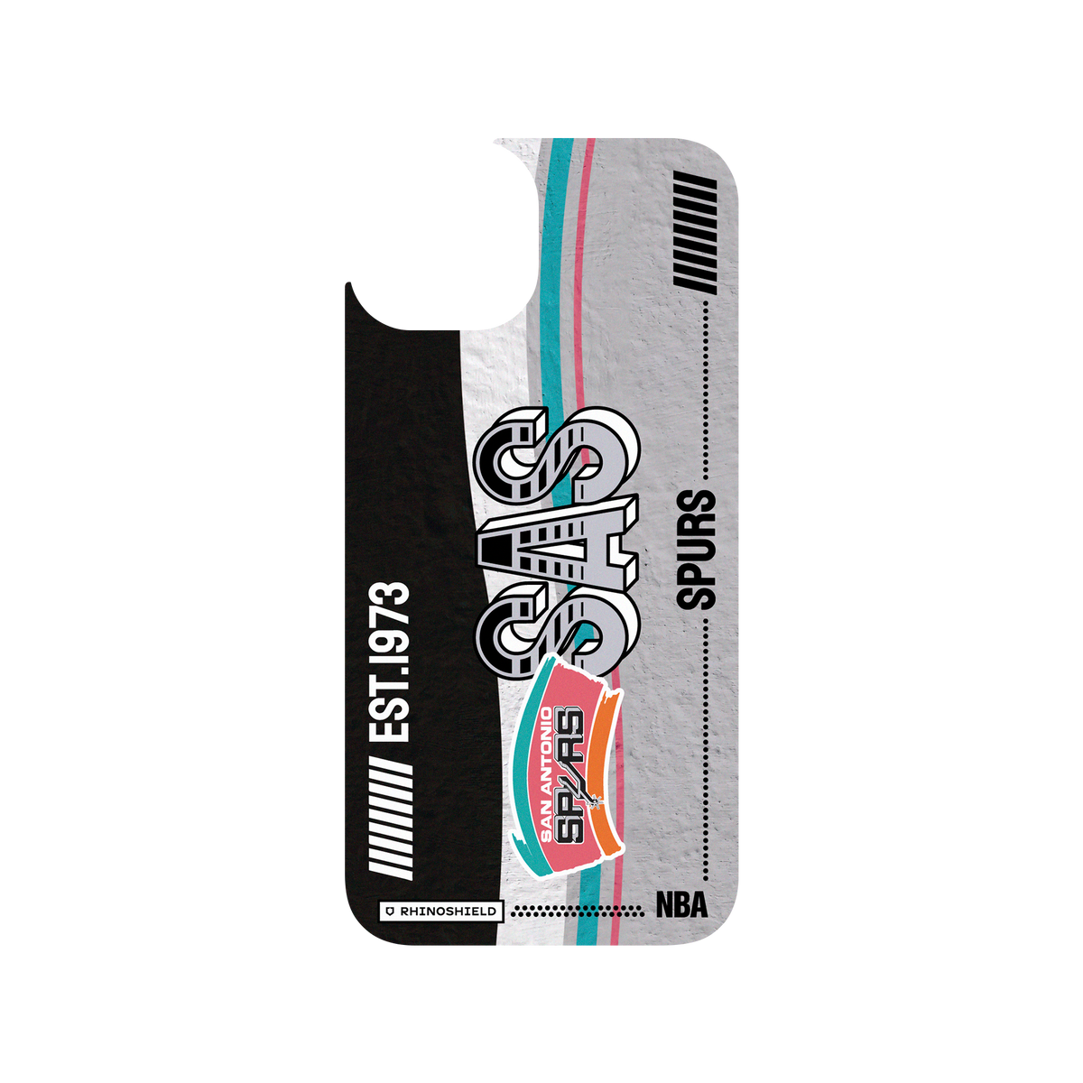 iPhone 13 犀牛盾Clear聯名設計款透明手機殼 NBA - 復古球員卡-聖安東尼奧馬刺 San Antonio Spurs - Vintage Card