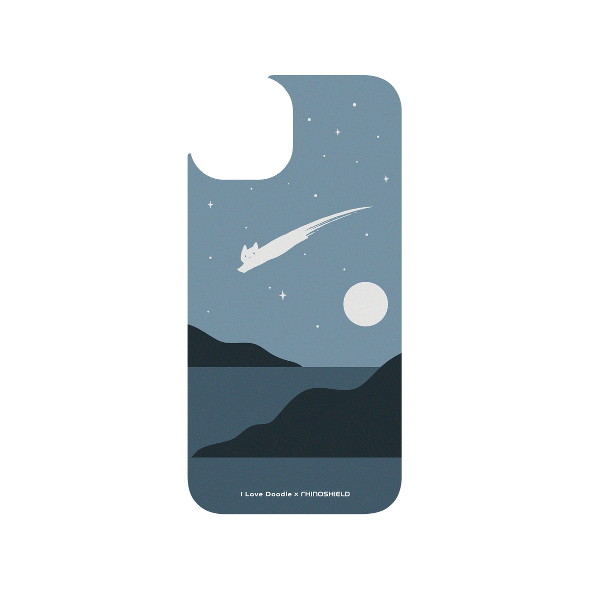 RhinoShield X I Love Doodle Clear iPhone 13 Case - Cat Landscape - Meteor