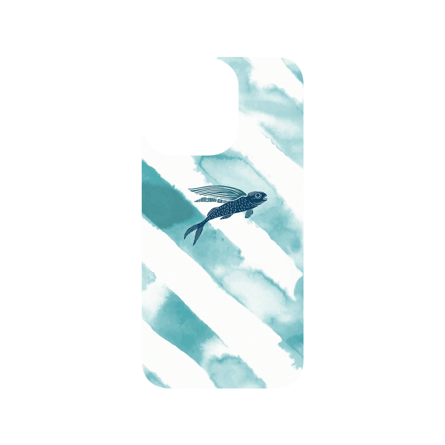 RHINOSHIELD X WasangShow Clear Case (MagSafe compatible) iPhone 13 Pro - Ocean WAWA - Flying Fish in Waves
