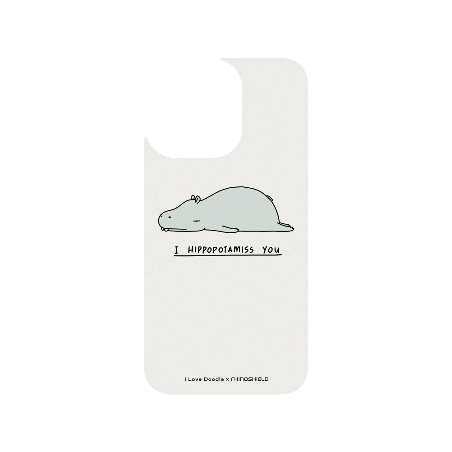RhinoShield X I Love Doodle Clear iPhone 13 Pro Case - I Hippopotamiss You