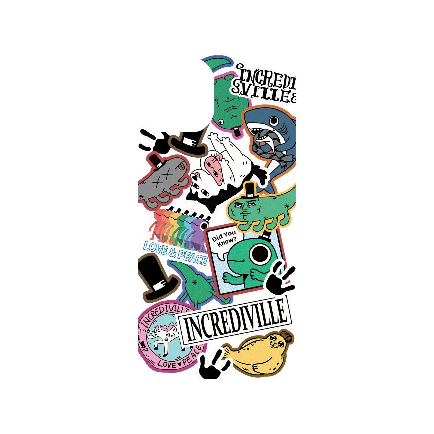 RHINOSHIELD X Incrediville JellyTint iPhone 14 Case - Odd Sticker Album