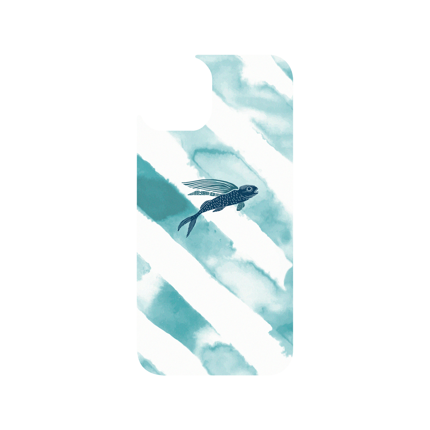 RHINOSHIELD X WasangShow JellyTint (MagSafe compatible) iPhone 14 - Ocean WAWA - Flying Fish in Waves