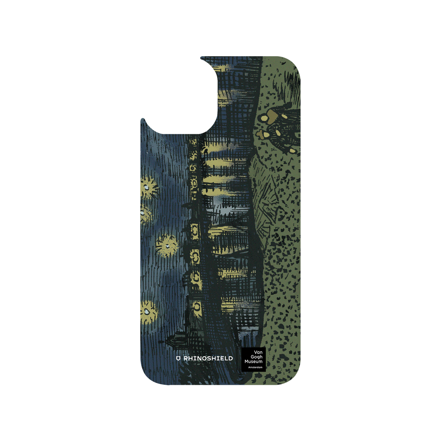 RHINOSHIELD X Van Gogh Museum Clear iPhone 14 Case - Sketch of Starry Night Over the Rhône - Recolored by RHINOSHIELD