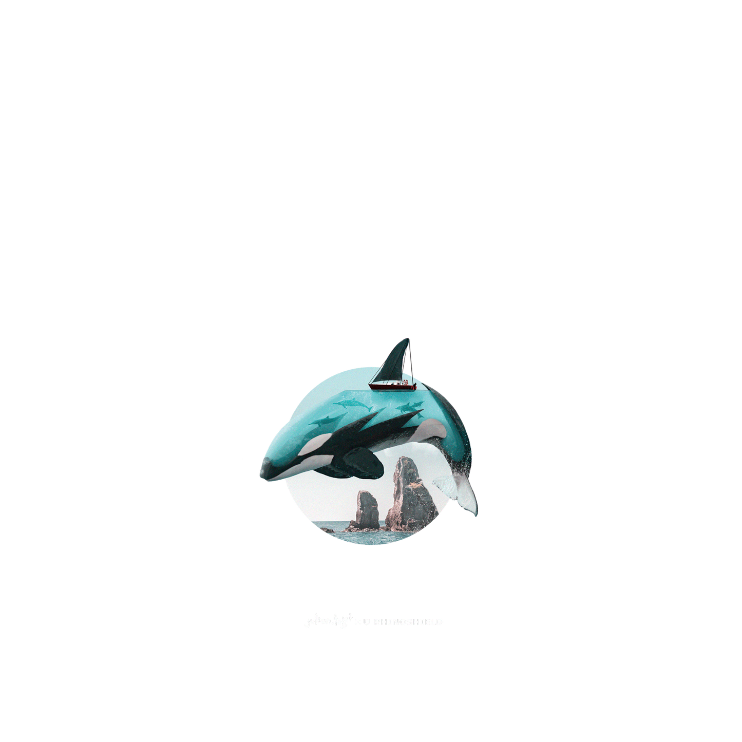 RHINOSHIELD X Julien Tabet Clear Case (MagSafe compatible) iPhone 14 - AquaOrca