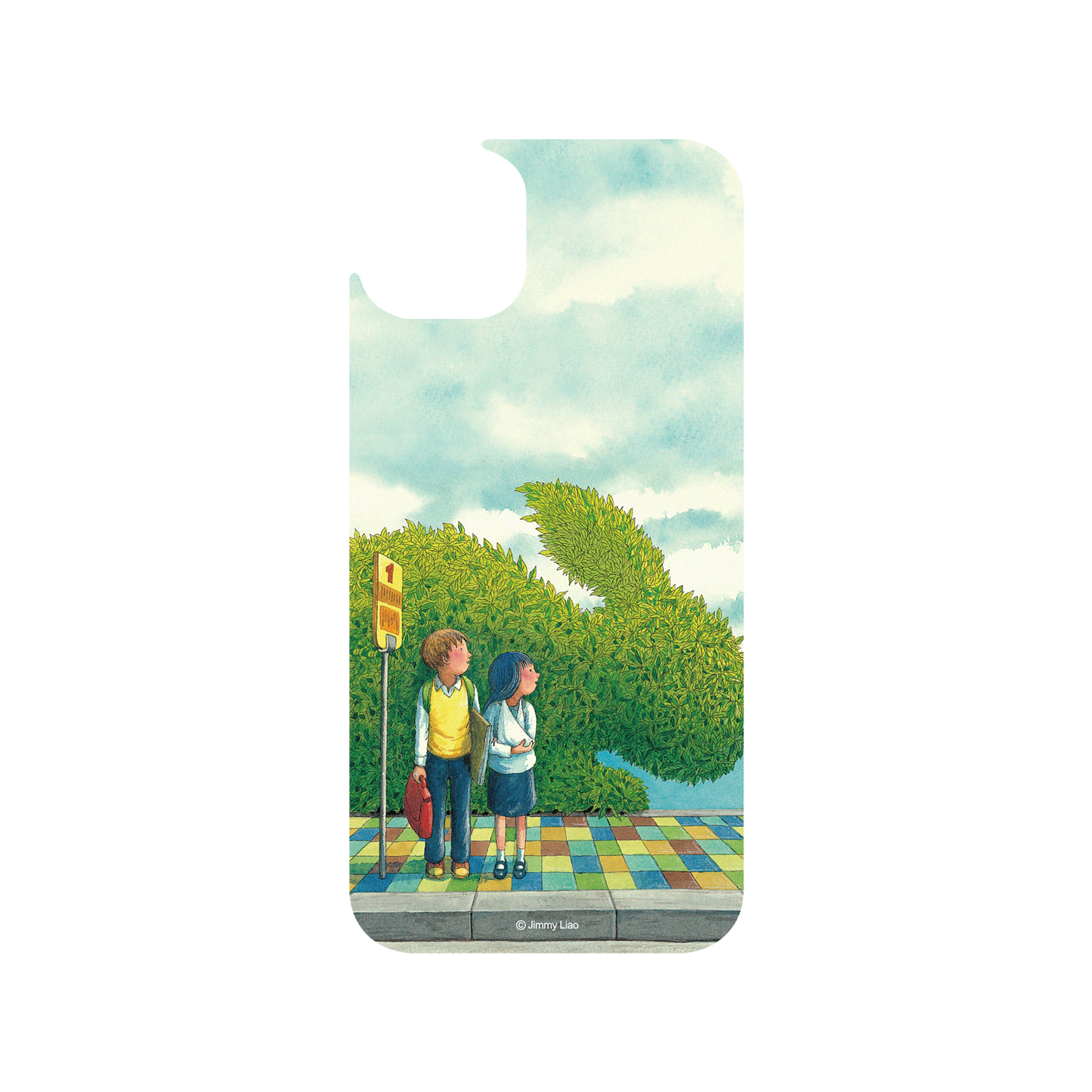 RHINOSHIELD X Jimmy Clear Case (MagSafe compatible) iPhone 14 Plus - Year of the Rabbit Series - Waiting for the Bus