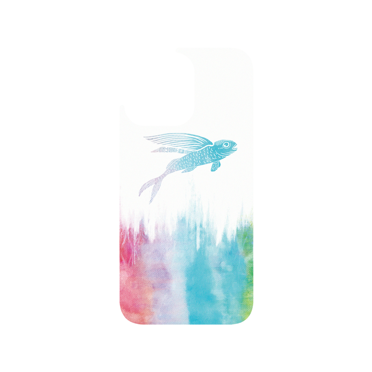RHINOSHIELD X WasangShow JellyTint (MagSafe compatible) iPhone 14 Pro Max - Flying Fish in Waves (Rainbow)