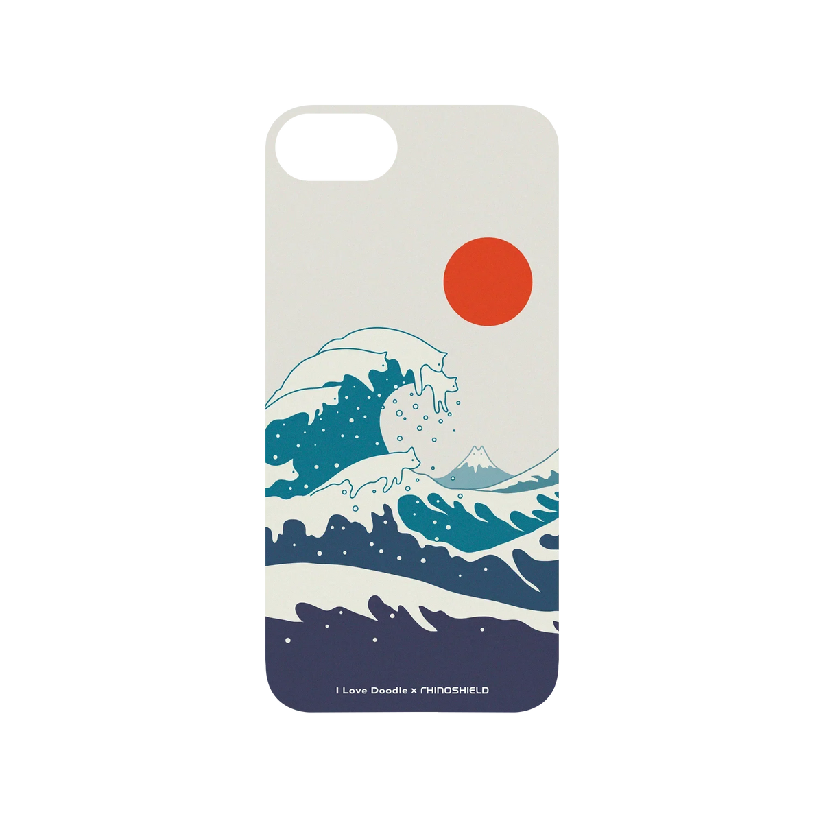 RHINOSHIELD X I Love Doodle SolidSuit iPhone SE (3rd generation) Case - Cat Landscape - Waves