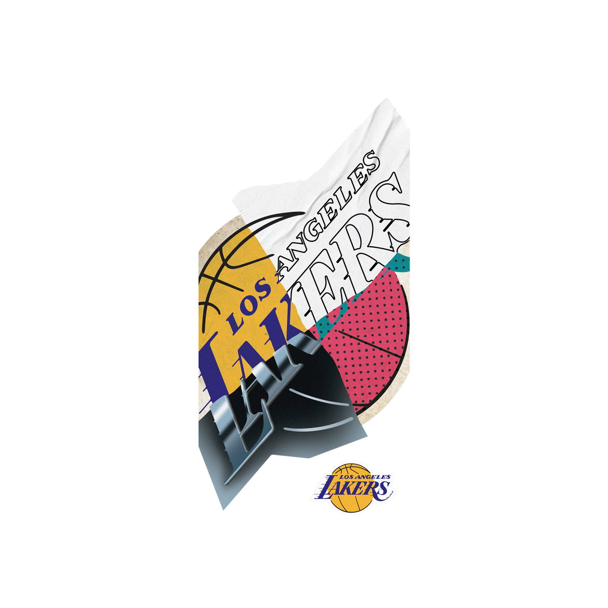 iPhone XS Max 犀牛盾SolidSuit聯名設計款防摔背蓋手機殼 NBA - 拼接系列-洛杉磯湖人 L.A. Lakers - Style Mix
