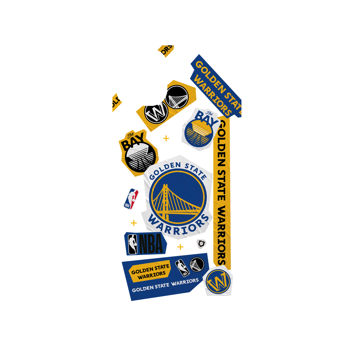 iPhone 11 犀牛盾SolidSuit聯名設計款防摔背蓋手機殼 NBA - 拼貼系列-金州勇士 Golden State Warriors - Collage