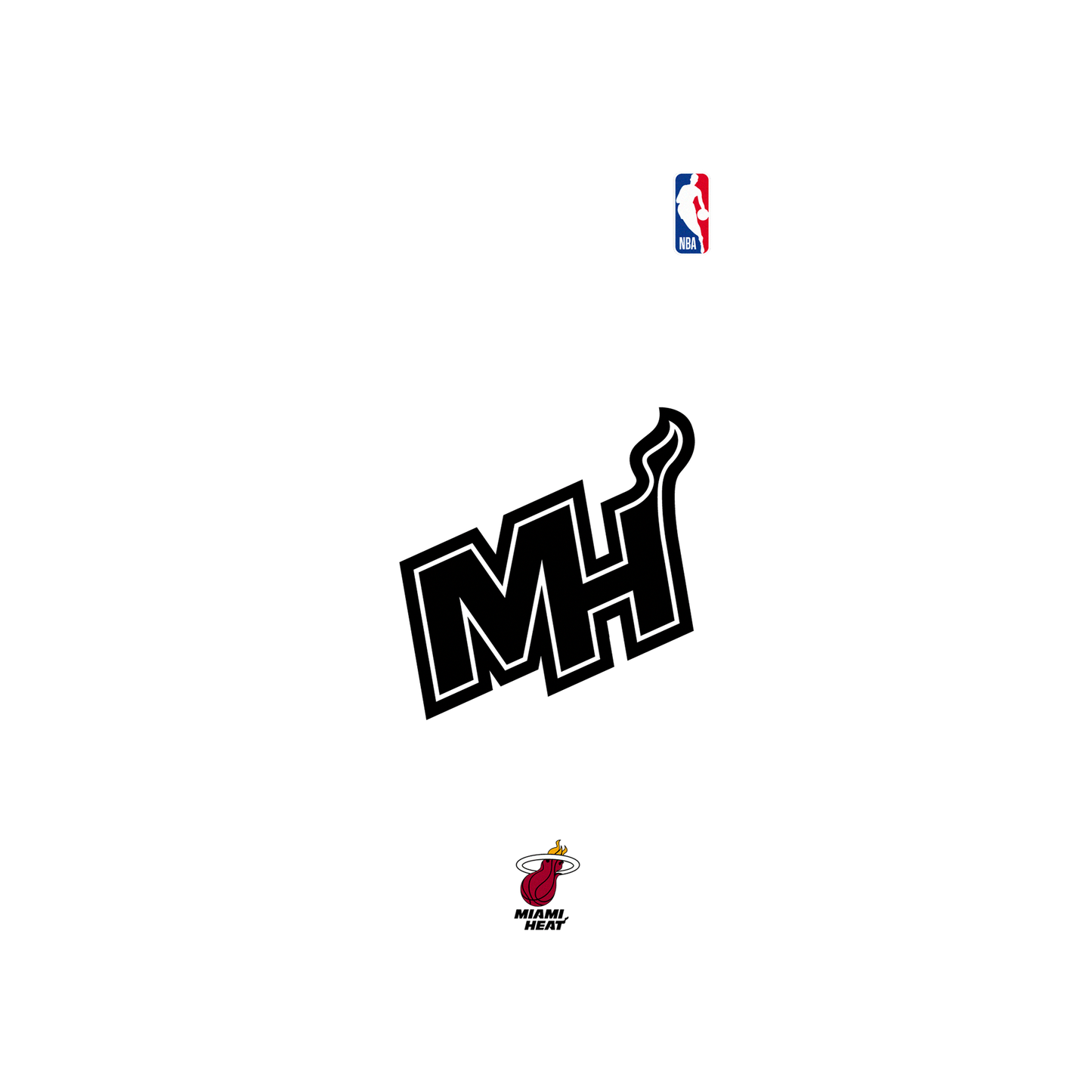 RHINOSHIELD X NBA SolidSuit (MagSafe compatible) iPhone 14 Plus Case - Miami Heat B&W - Dark