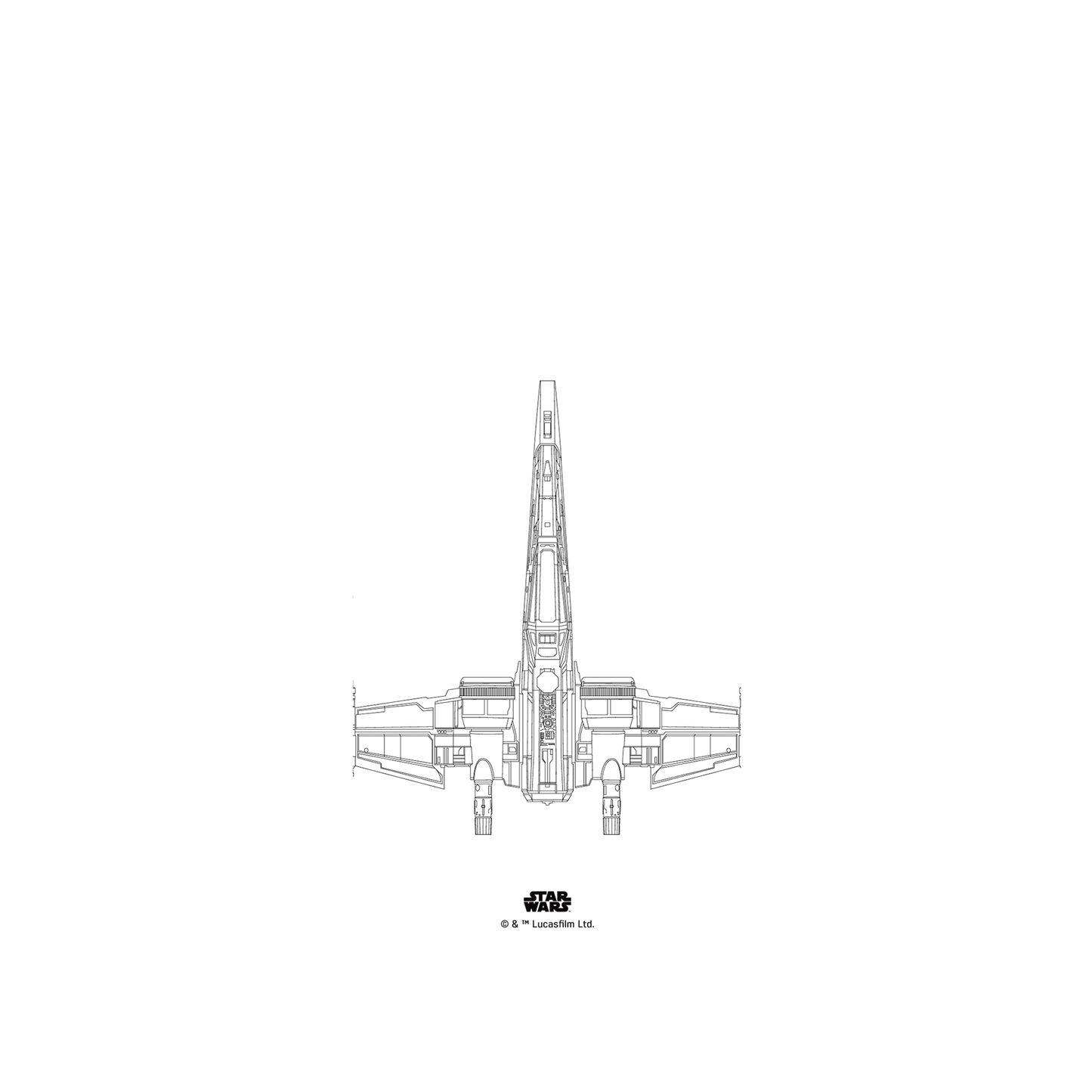 Google Pixel 6 犀牛盾SolidSuit聯名設計款防摔背蓋手機殼 StarWars 星際大戰系列 - X戰機-線條黑