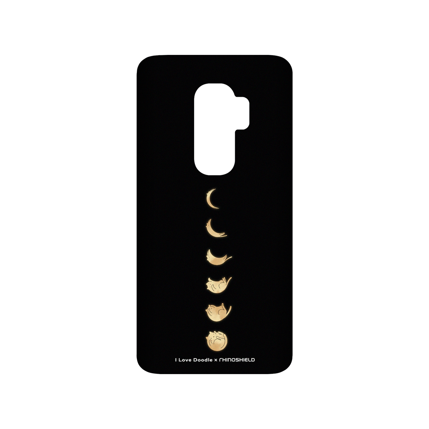 RhinoShield X I Love Doodle SolidSuit Samsung Galaxy S9+ Case - Cat Landscape - Cat Phases Black