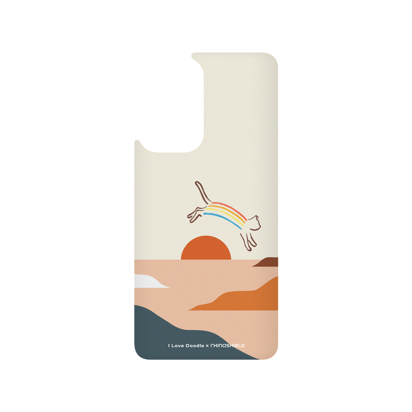 RhinoShield X I Love Doodle SolidSuit Samsung Galaxy A52s Case - Cat Landscape - Rainbow