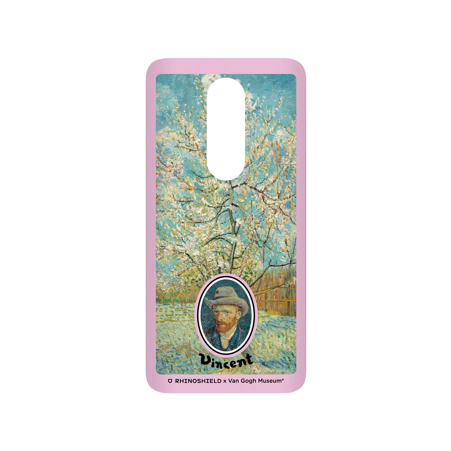 RhinoShield X Van Gogh Museum SolidSuit OnePlus 7 Pro Case - Peach Tree in Blossom - Pink Frame