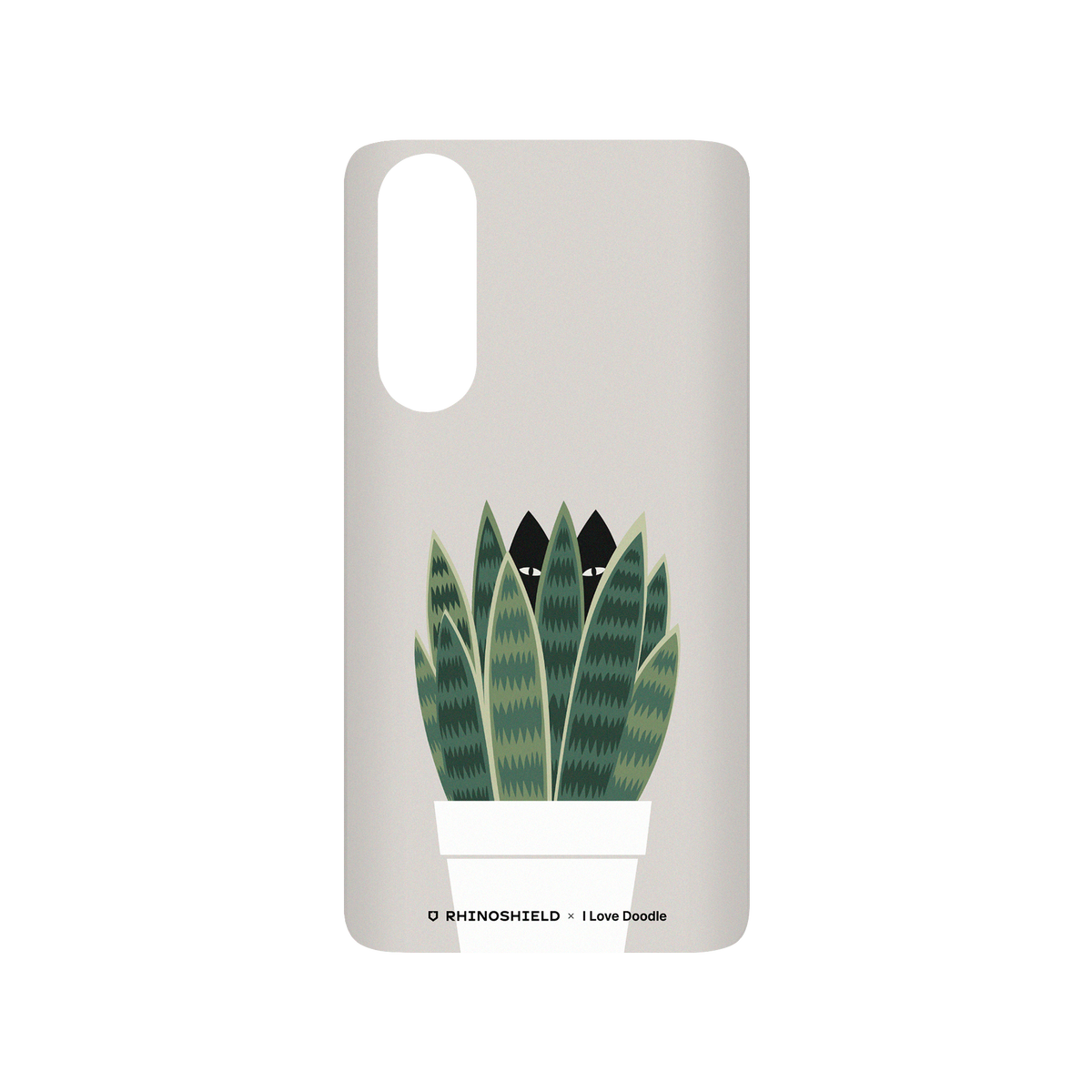RhinoShield X I Love Doodle SolidSuit Huawei P30 Case - Cat and Plant - Sneak Plant