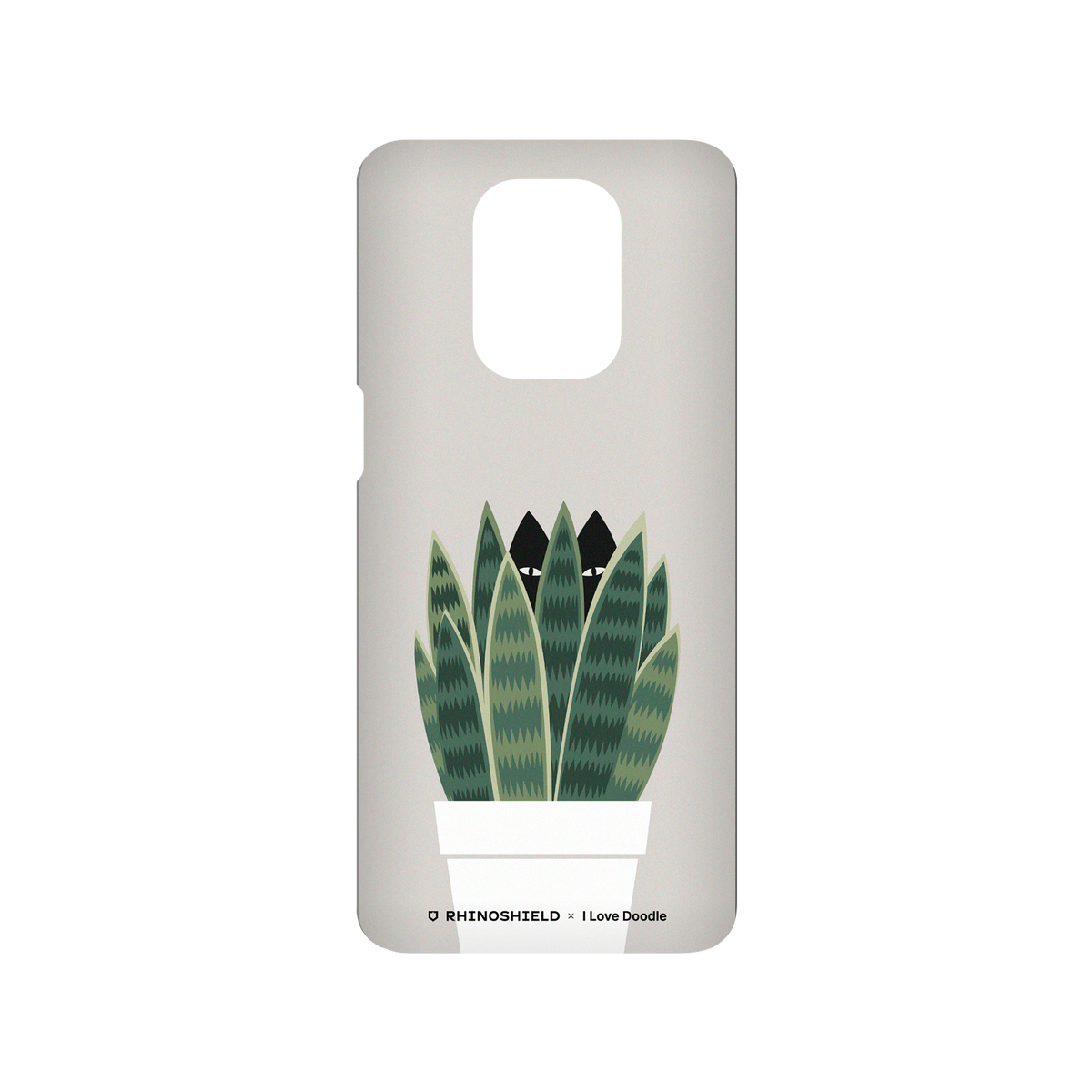 RhinoShield X I Love Doodle SolidSuit Redmi Note 9S Case - Cat and Plant - Sneak Plant