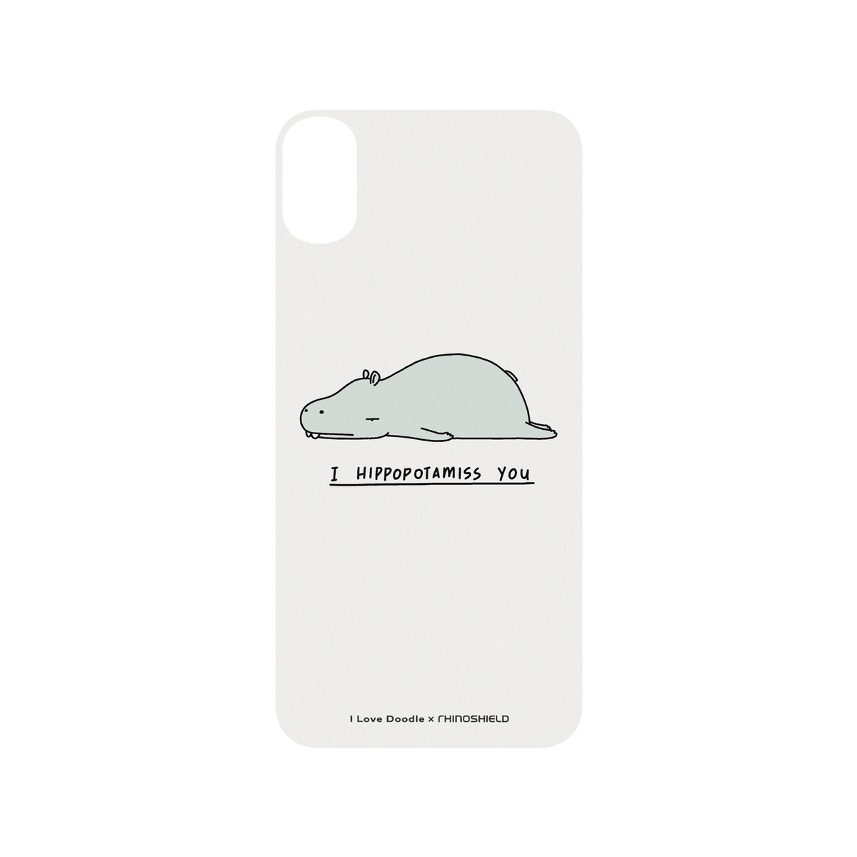 RhinoShield X I Love Doodle SolidSuit iPhone XS Max Case - I Hippopotamiss You