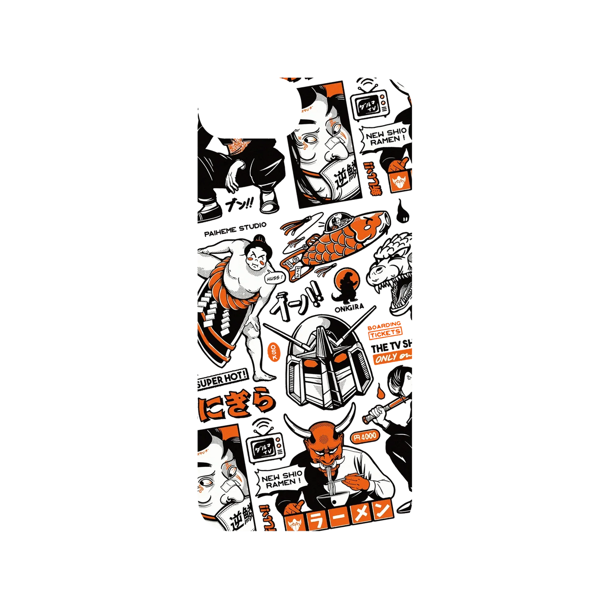 RHINOSHIELD X Paiheme Studio SolidSuit iPhone SE (2nd generation) Case - Black Orange Mix (Transparent)