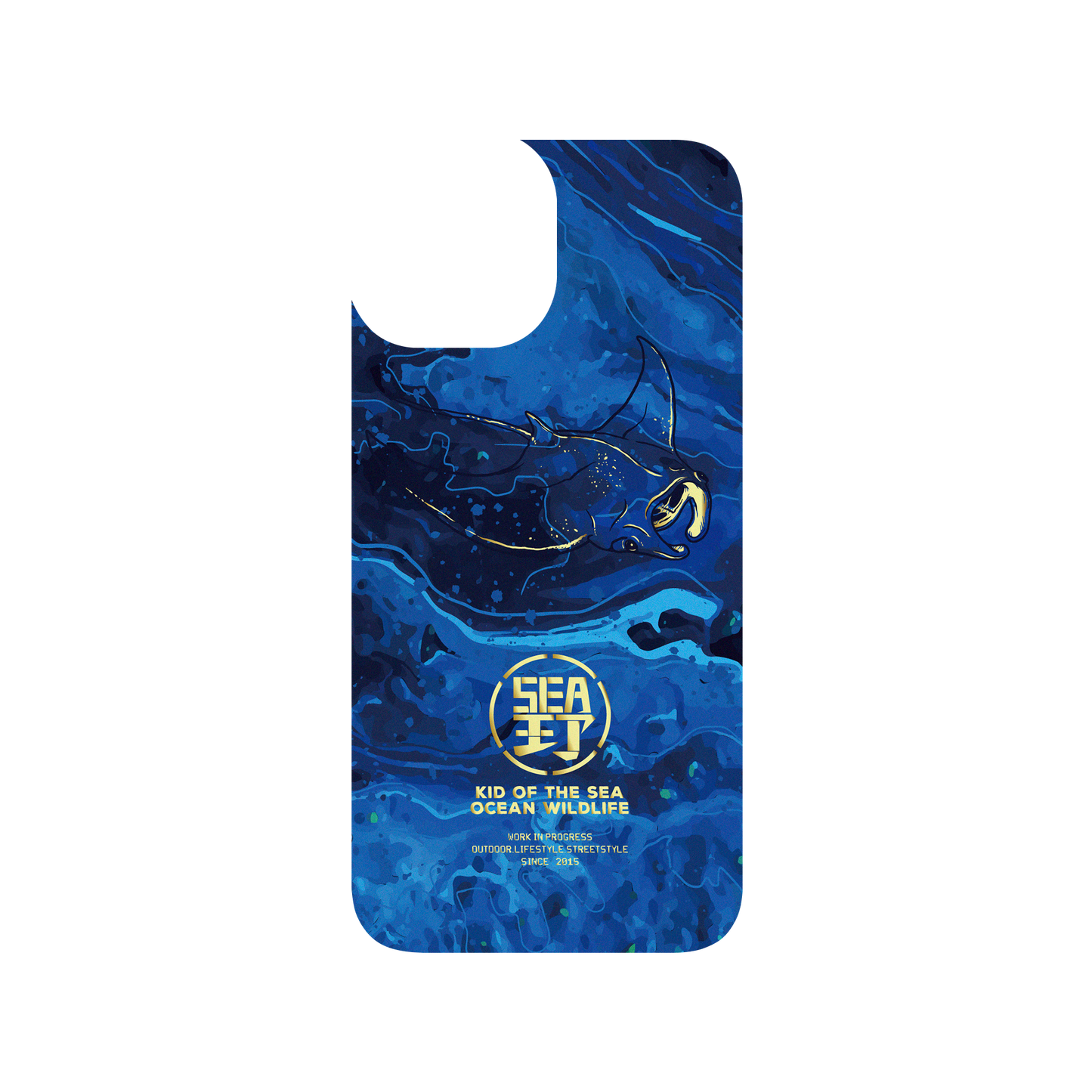 iPhone 13 mini 犀牛盾SolidSuit (MagSafe 兼容)聯名設計款防摔背蓋手機殼 KID - 野SEA海洋MANTA