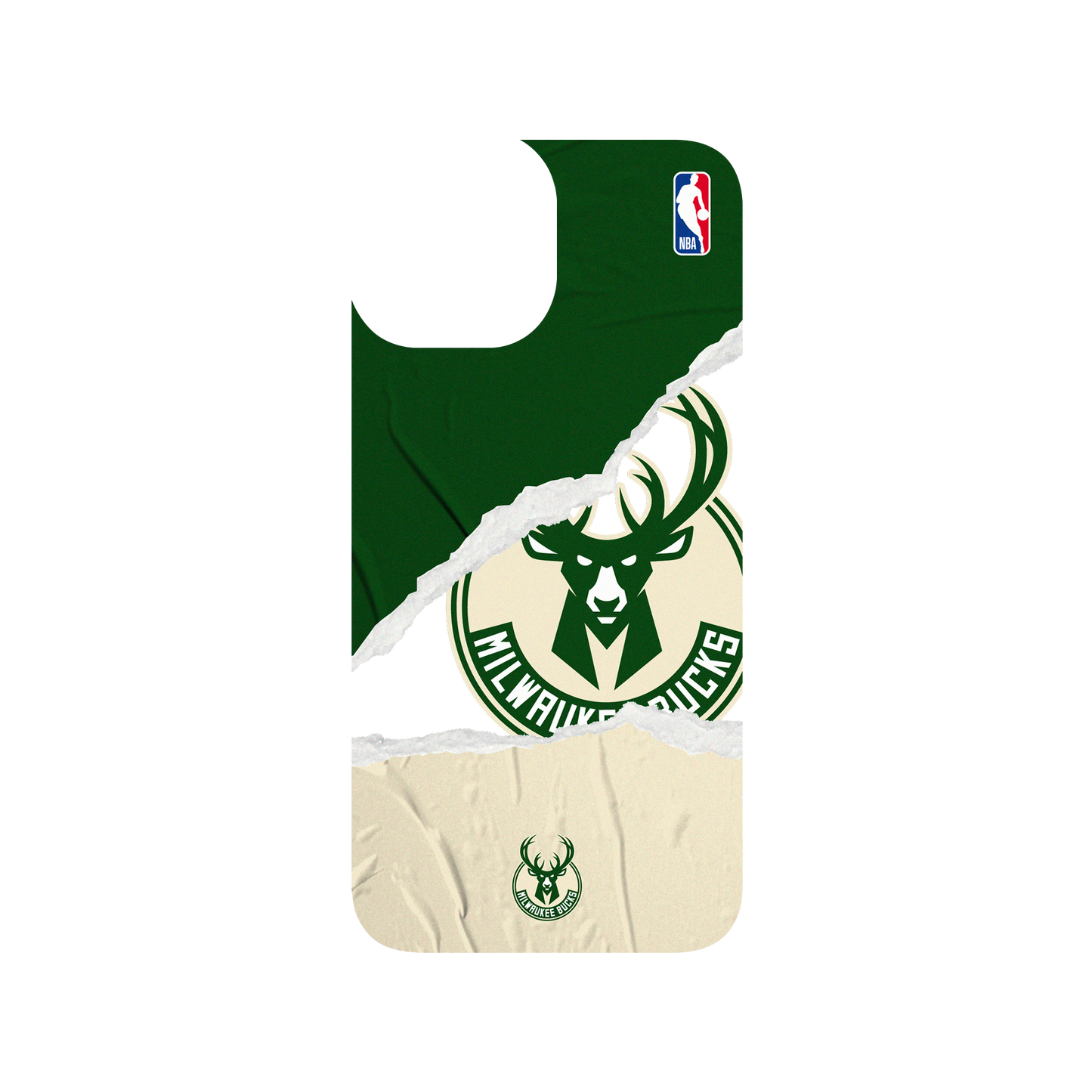 iPhone 13 mini 犀牛盾SolidSuit (MagSafe 兼容)聯名設計款防摔背蓋手機殼 NBA - 熱血系列-密爾瓦基公鹿 Milwaukee Bucks - Sweat and Tears