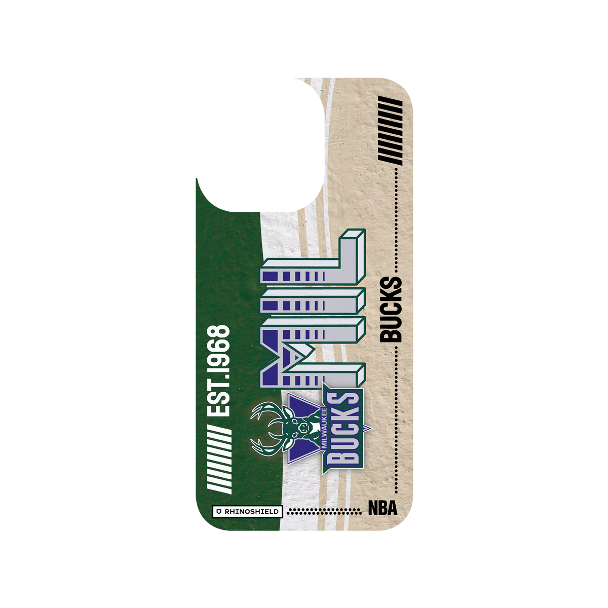 iPhone 13 Pro 犀牛盾SolidSuit聯名設計款防摔背蓋手機殼 NBA - 復古球員卡-密爾瓦基公鹿 Milwaukee Bucks - Vintage Card