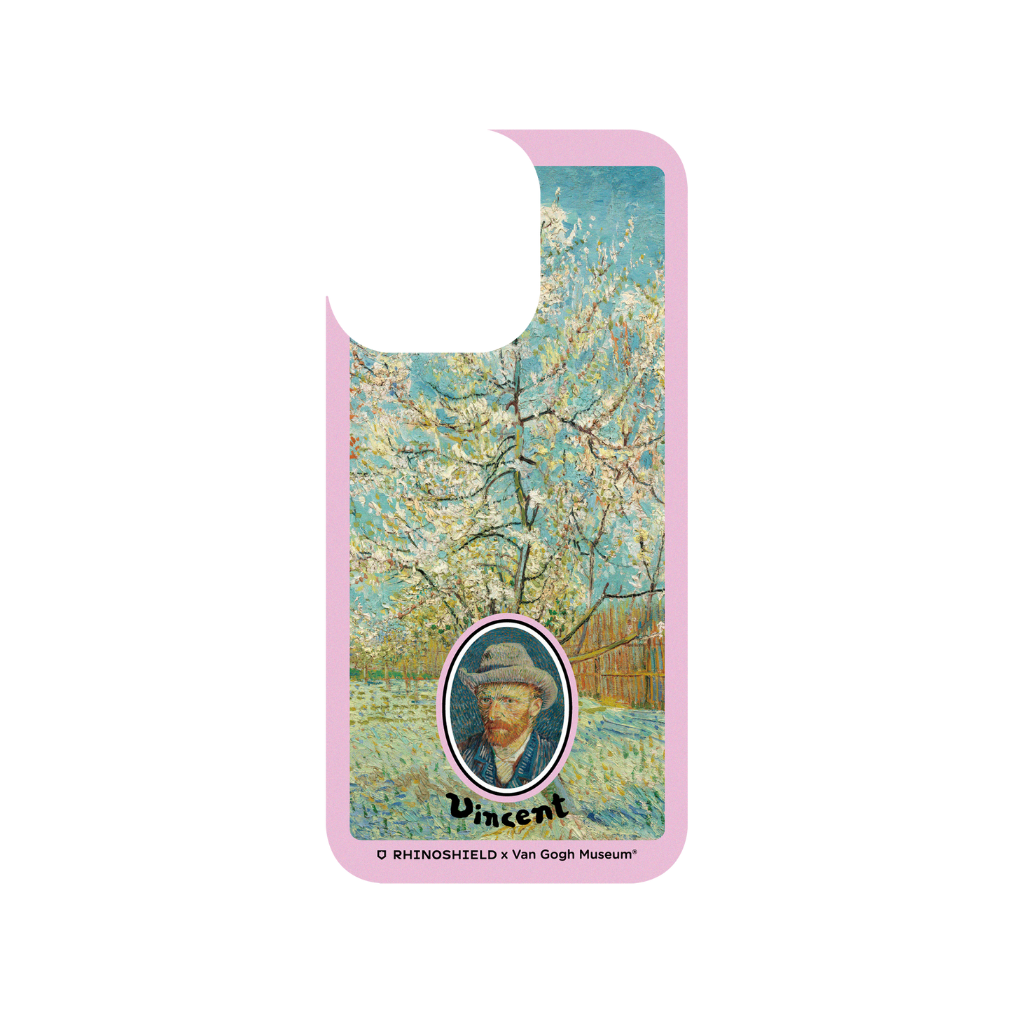 RHINOSHIELD X Van Gogh Museum SolidSuit iPhone 13 Pro Case - Peach Tree in Blossom - Pink Frame