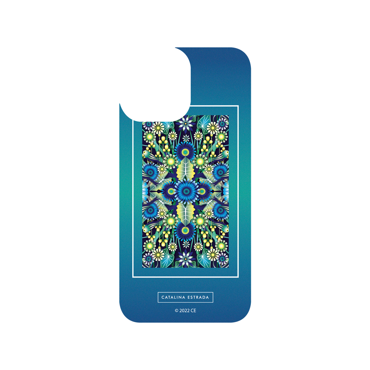 RHINOSHIELD X Catalina Estrada SolidSuit iPhone 13 Pro Max Case - Flower Garden - Blue
