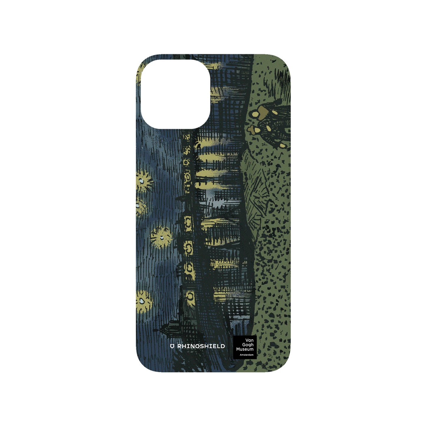 RHINOSHIELD X Van Gogh Museum SolidSuit iPhone 13 Case - Sketch of Starry Night Over the Rhône - Recolored by RHINOSHIELD